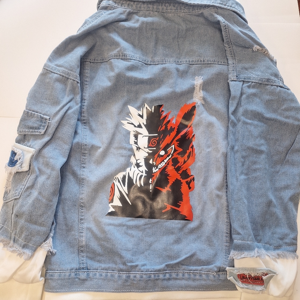 Anime Jean jacket/hoodie. NWOT